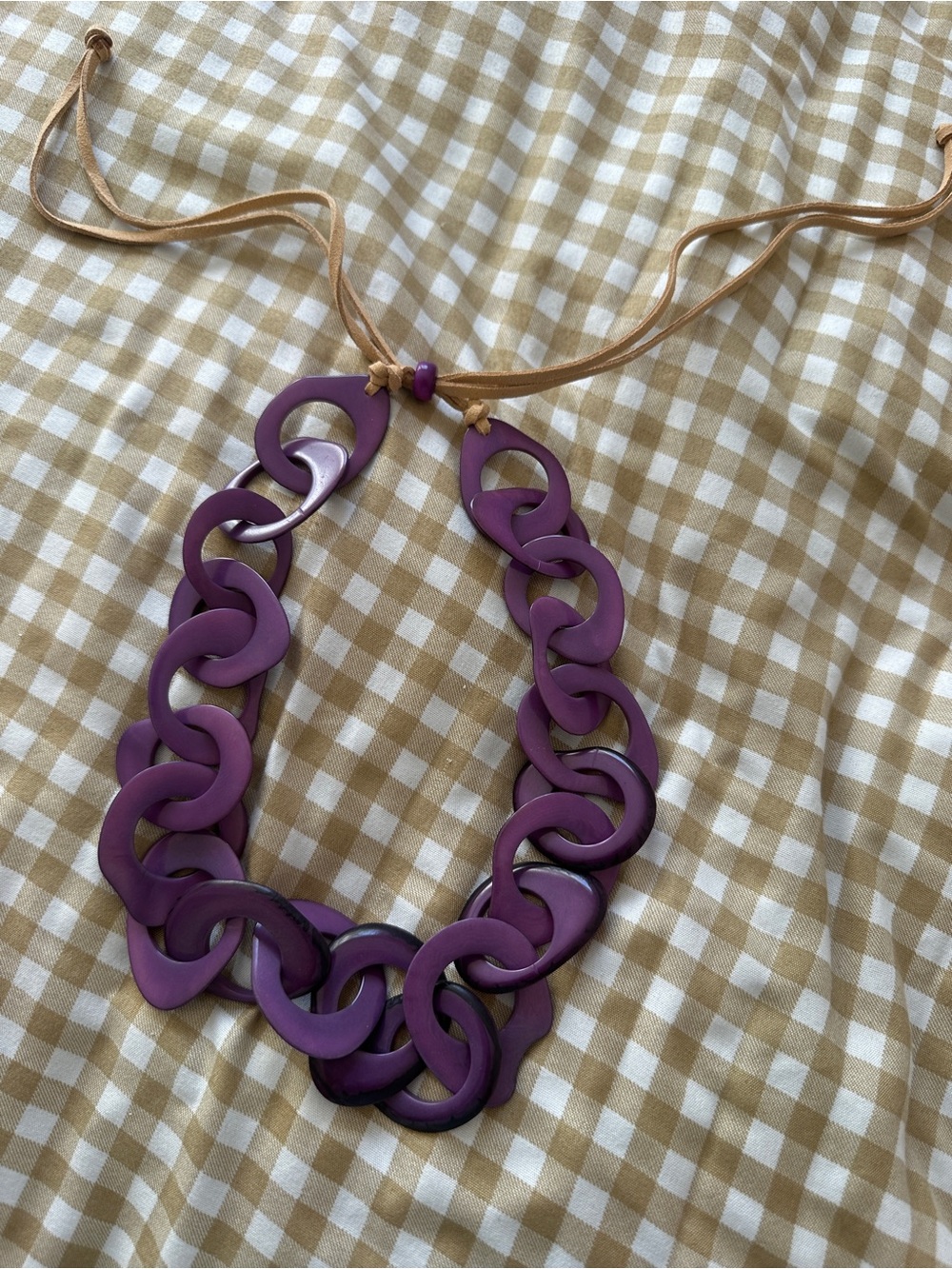 Purple Link Statement Necklace - Unbranded